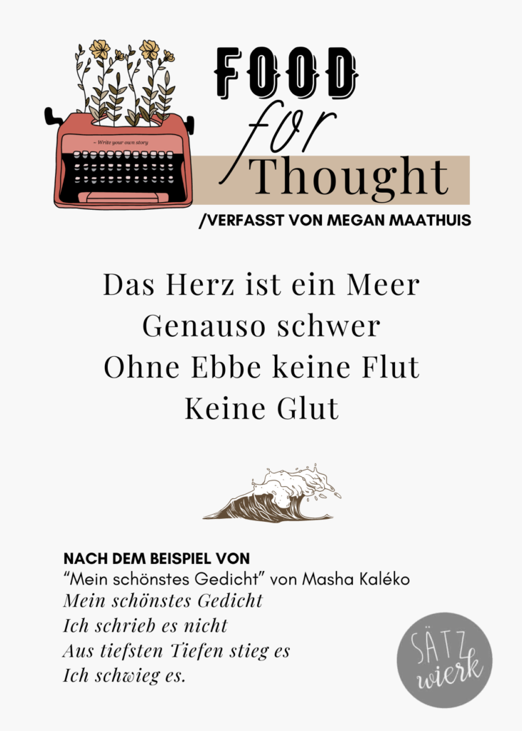 Das Herz ist ein Meer
Genauso schwer
One Ebbe keine Flut
Keine Glut