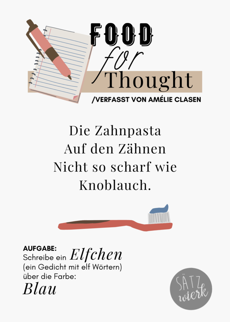 Die Zahnpasta 
auf den Zähnen
Nicht so scharf wie 
Knoblauch