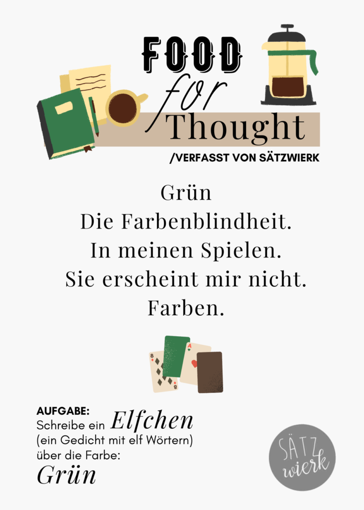 Grün
Die Farbenblindheit
In meinen Spielen.
Sie erscheint mir nicht.
Farben